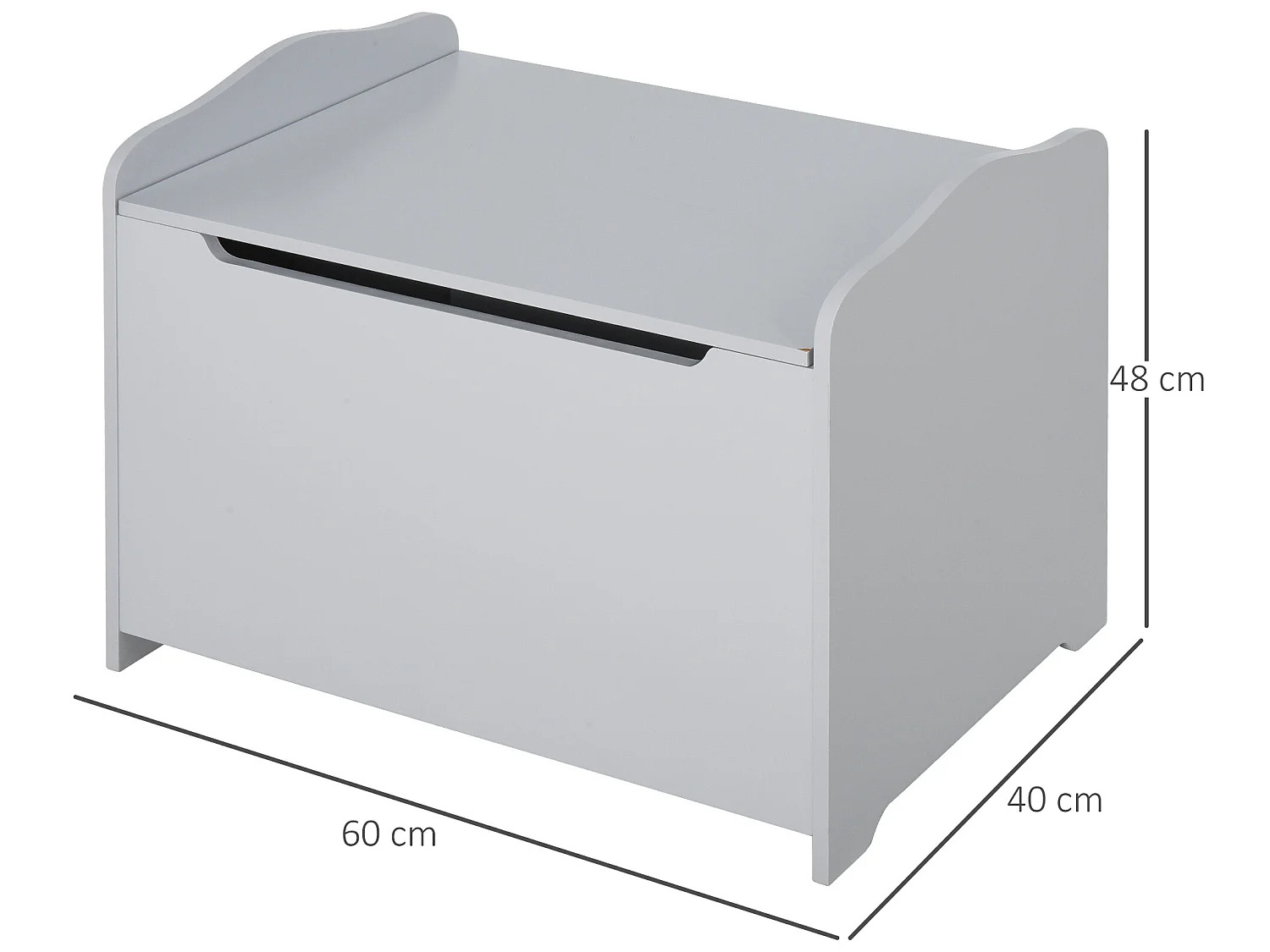 Caja de almacenaje gris 60x40x48 cm HOMCOM