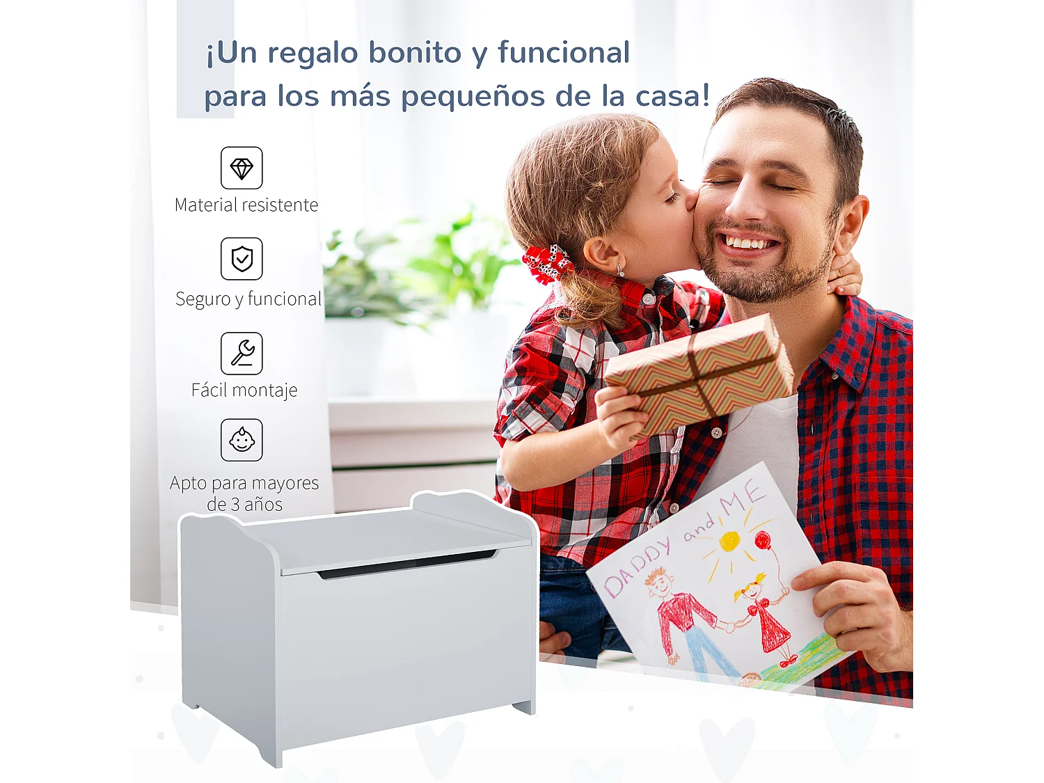 Caja de almacenaje gris 60x40x48 cm HOMCOM