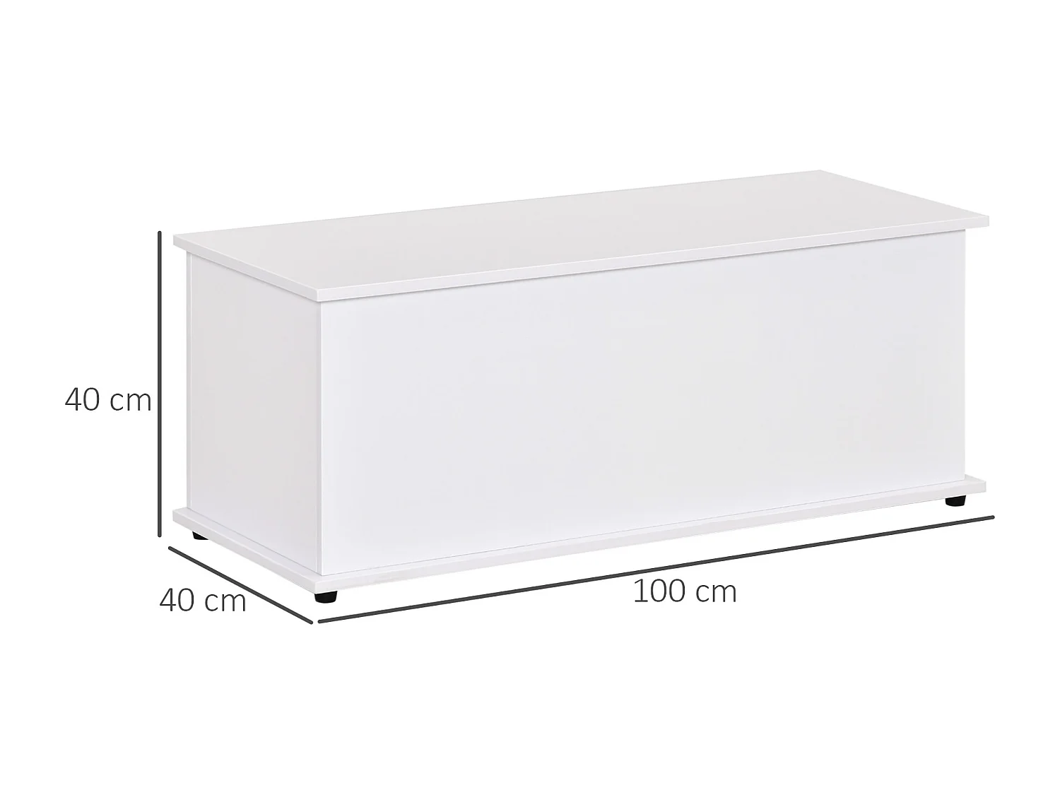 Baúl de almacenamiento blanco 100x40x40 cm HOMCOM