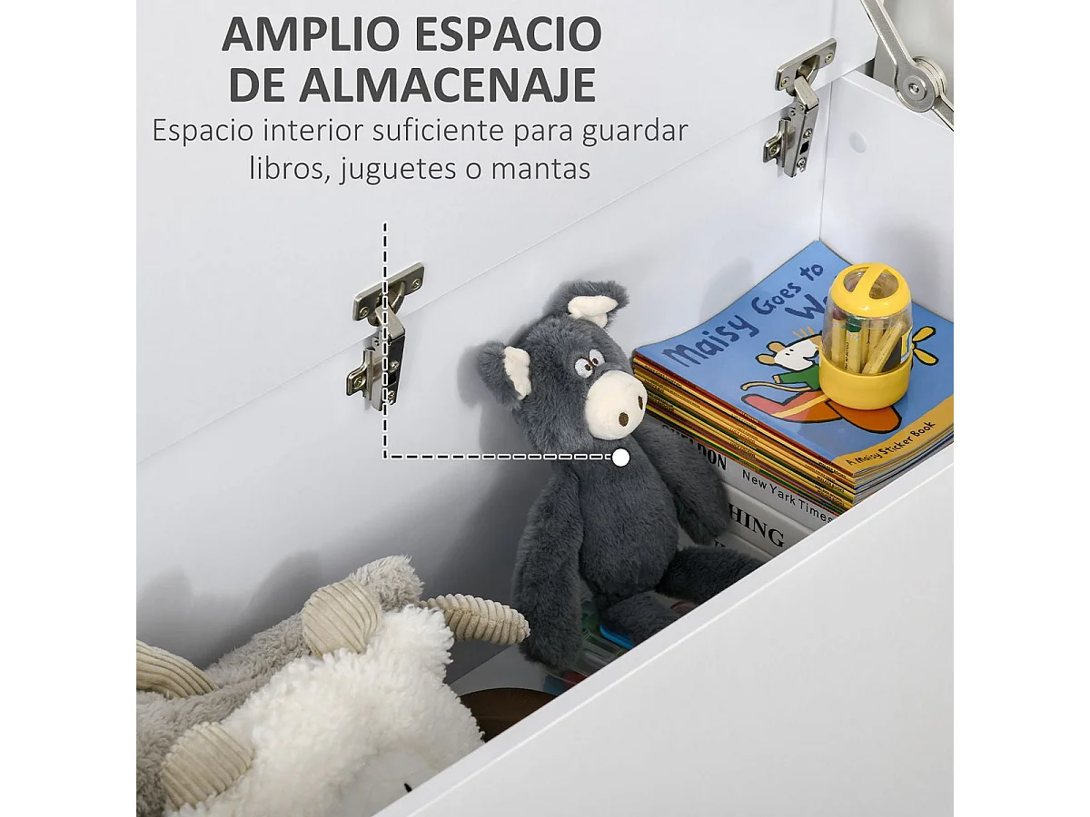 Baúl de almacenamiento blanco 100x40x40 cm HOMCOM