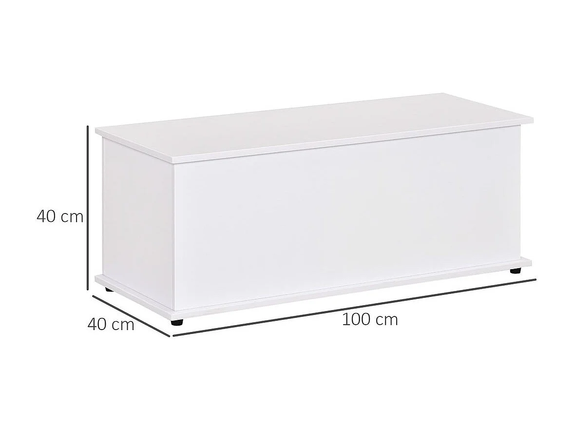 Baúl de almacenamiento blanco 100x40x40 cm HOMCOM