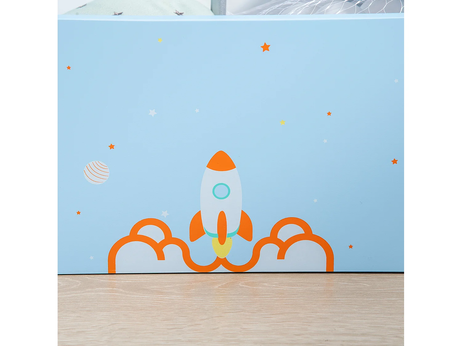 Baúl de juguetes azul 60x30x50 cm ZONEKIZ