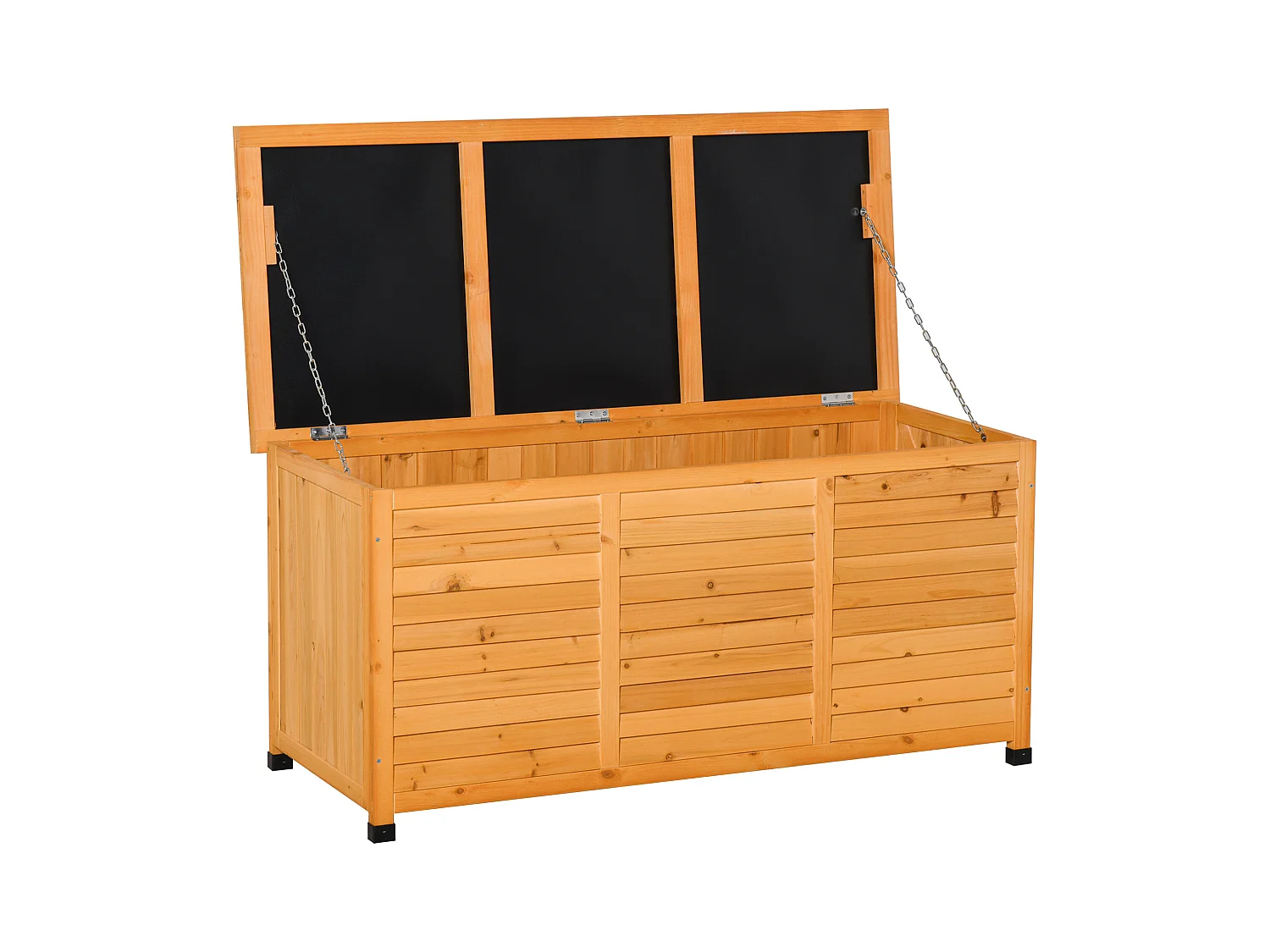 Baúl de almacenaje madera natural 127x56x60 cm Outsunny