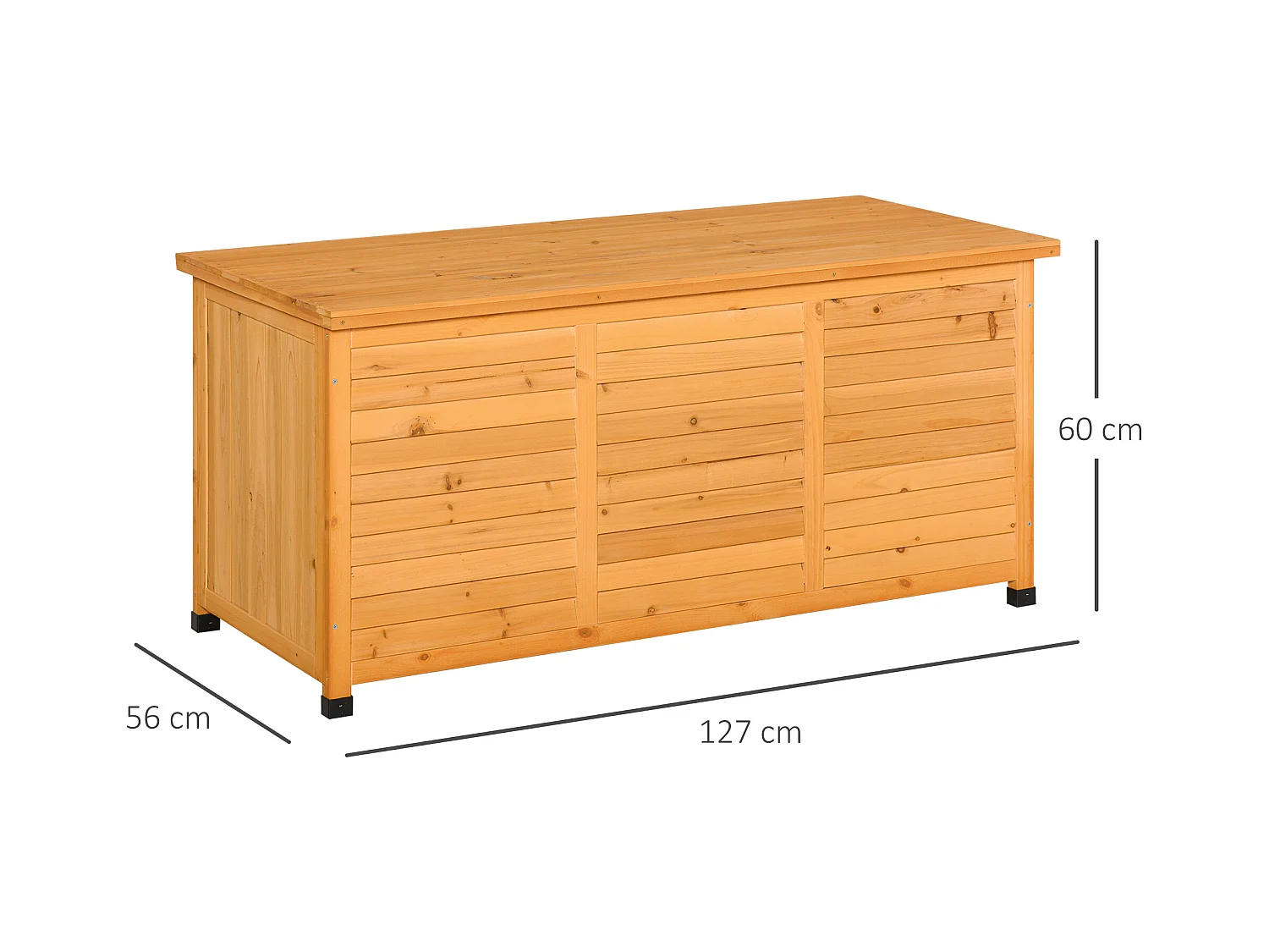 Baúl de almacenaje madera natural 127x56x60 cm Outsunny