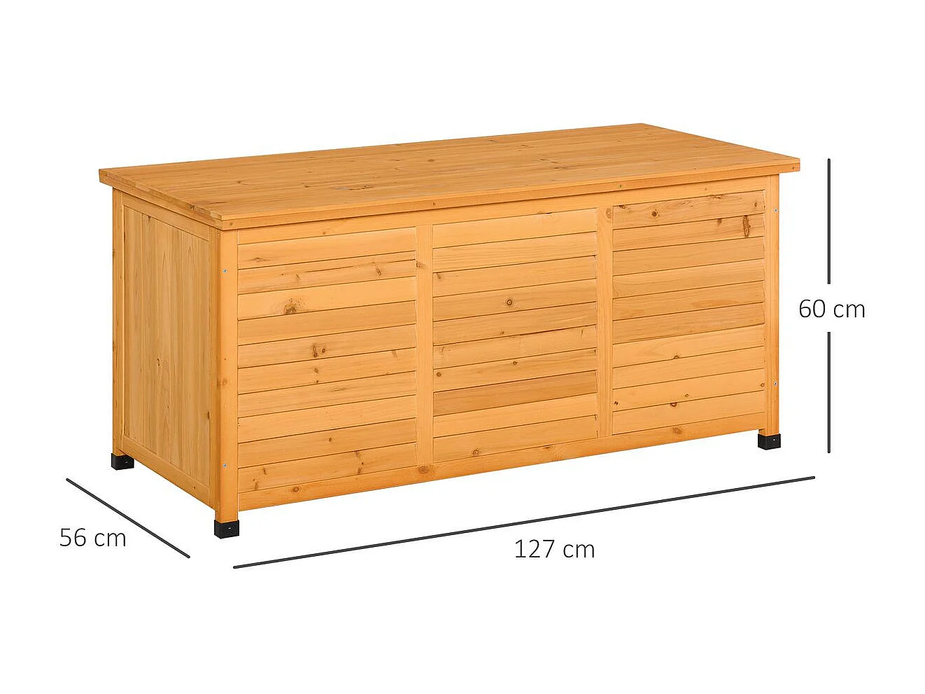 Baúl de almacenaje madera natural 127x56x60 cm Outsunny