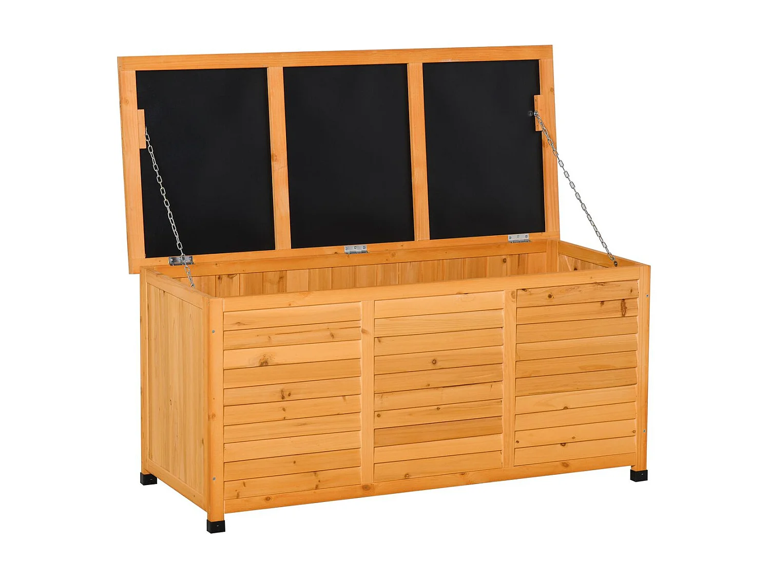 Baúl de almacenaje madera natural 127x56x60 cm Outsunny