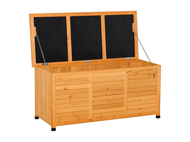 Baúl de almacenaje madera natural 127x56x60 cm Outsunny