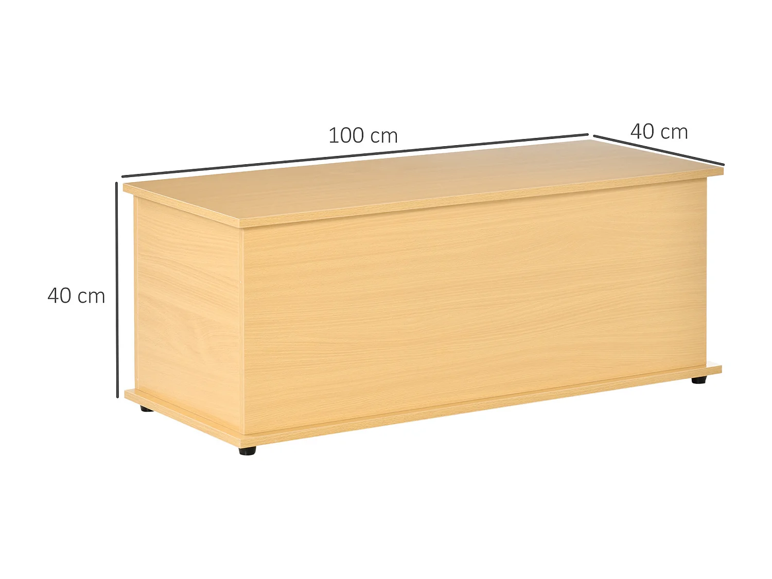 Baúl de almacenamiento madera de haya 100x40x40 cm HOMCOM