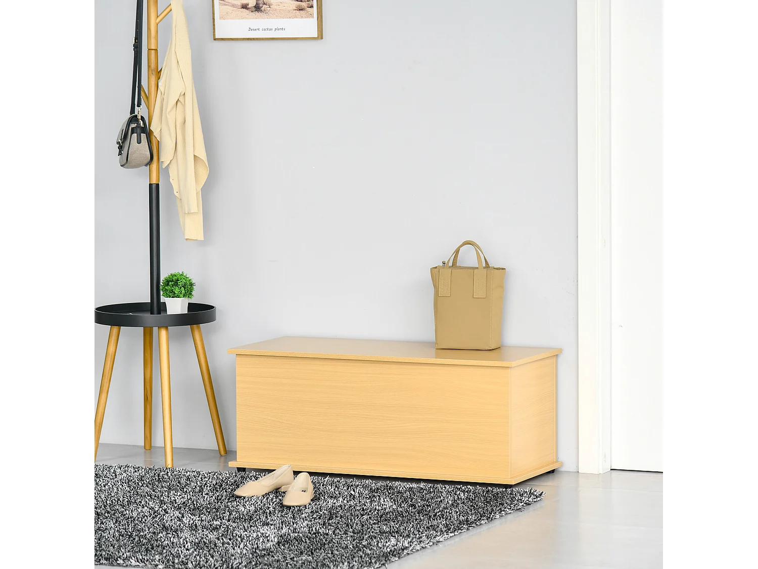 Baúl de almacenamiento madera de haya 100x40x40 cm HOMCOM