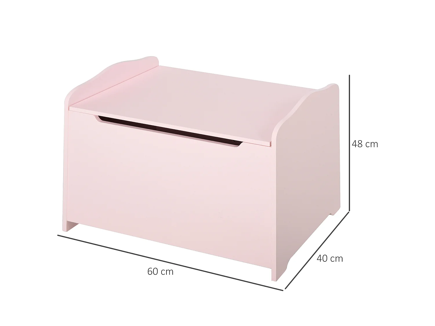 Caja de almacenaje rosa 60x40x48 cm HOMCOM