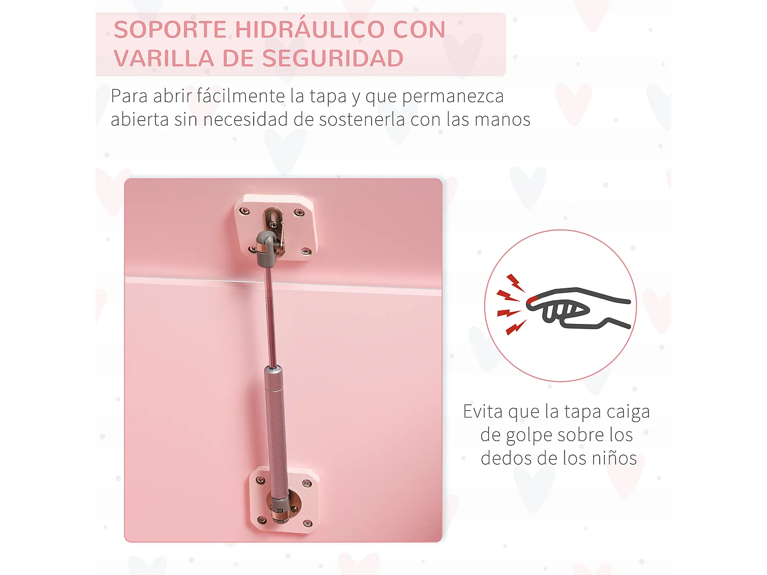 Caja de almacenaje rosa 60x40x48 cm HOMCOM