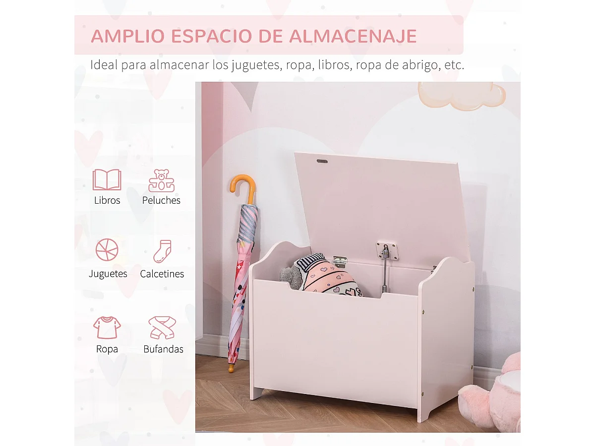 Caja de almacenaje rosa 60x40x48 cm HOMCOM