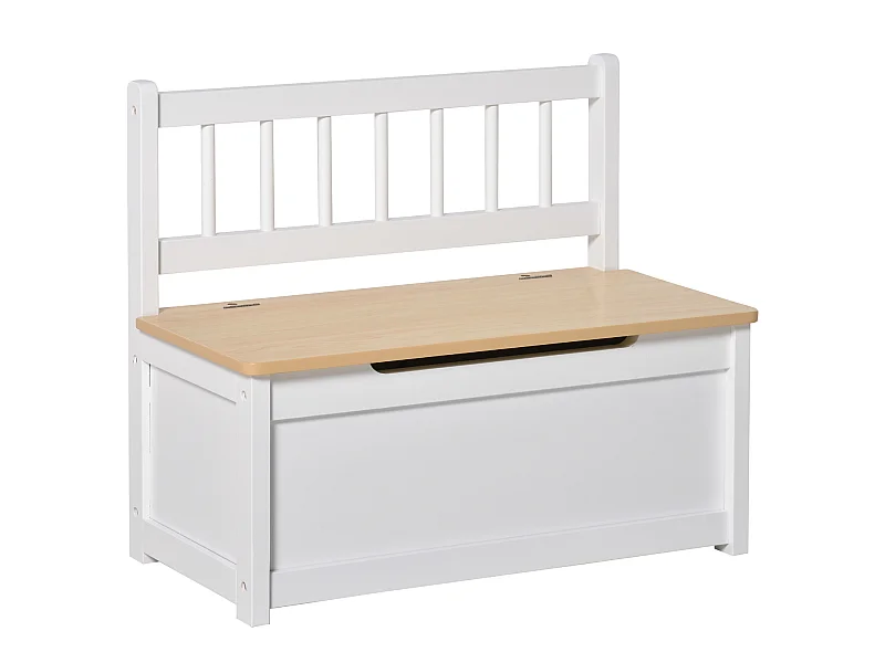 Baúl de juguetes para niños blanco 60x30x50 cm HOMCOM