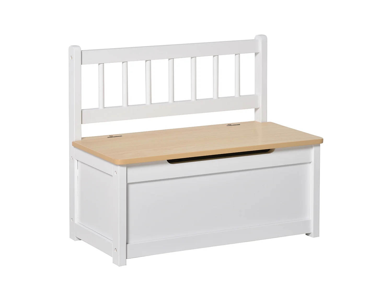 Baúl de juguetes para niños blanco 60x30x50 cm HOMCOM