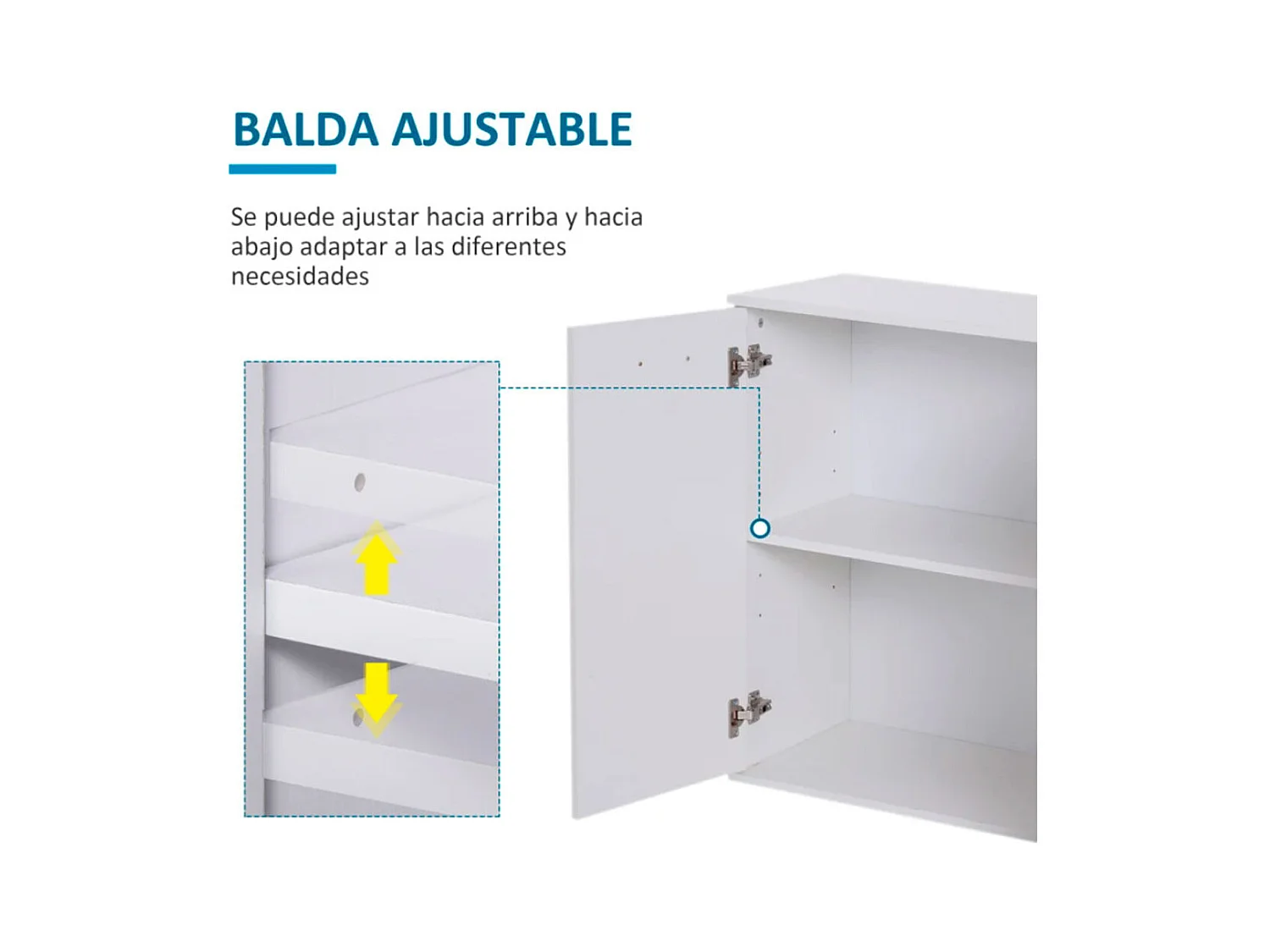 Armario blanco 106x35x76cm HOMCOM