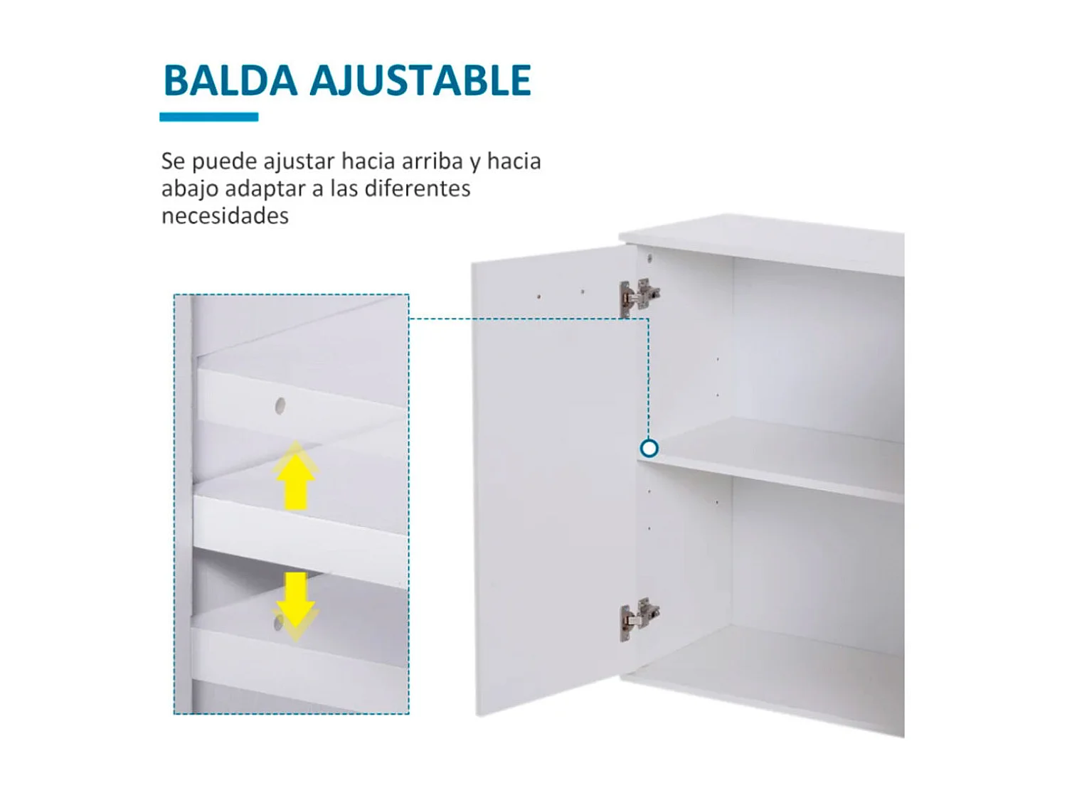 Armario blanco 106x35x76cm HOMCOM