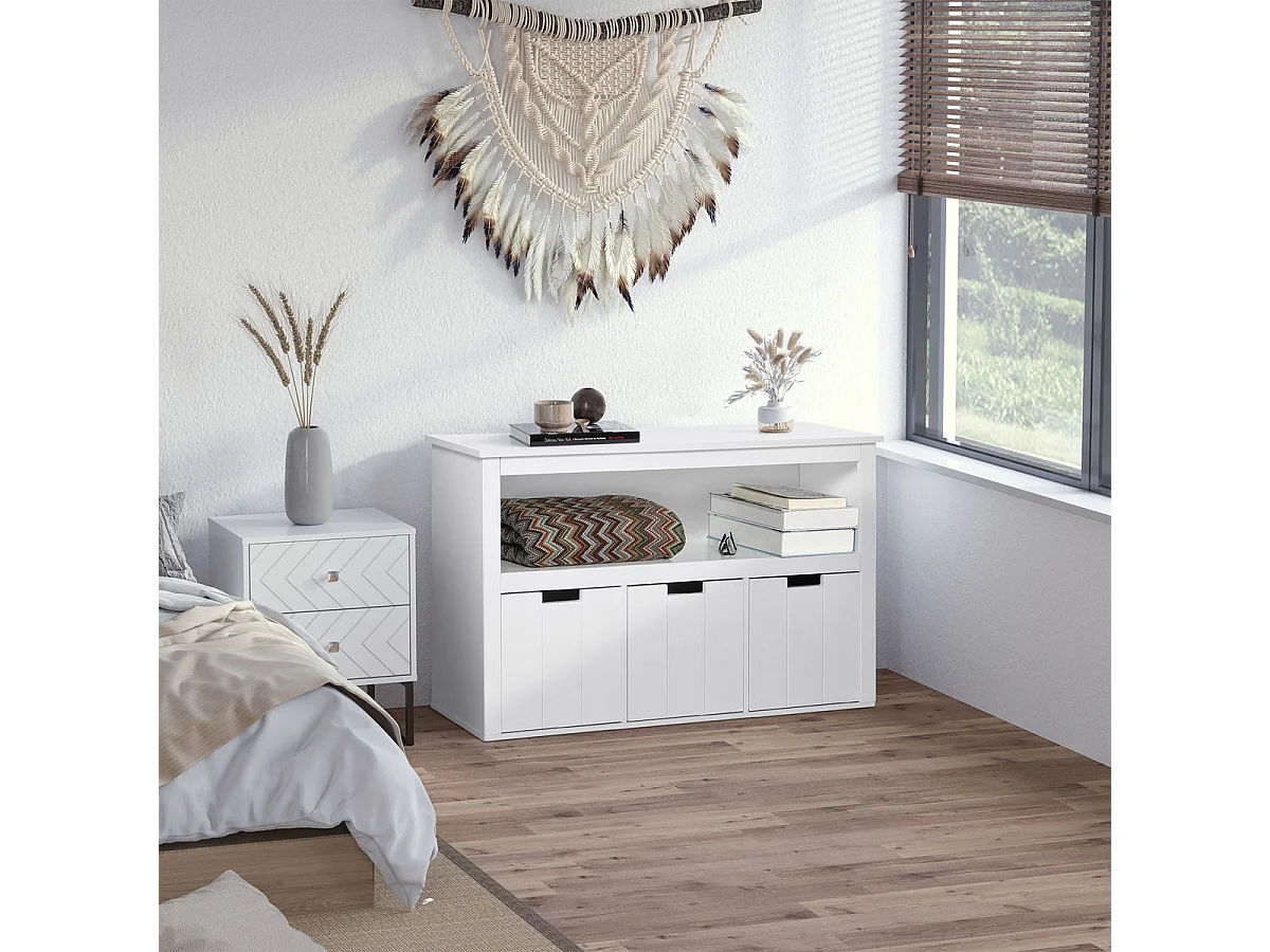 Aparador de salón blanco 102x33x61.5 cm HOMCOM