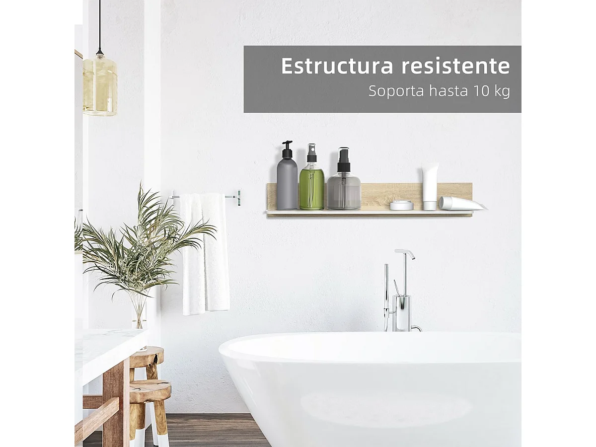 Estantería de pared roble 120x15x20 cm HOMCOM