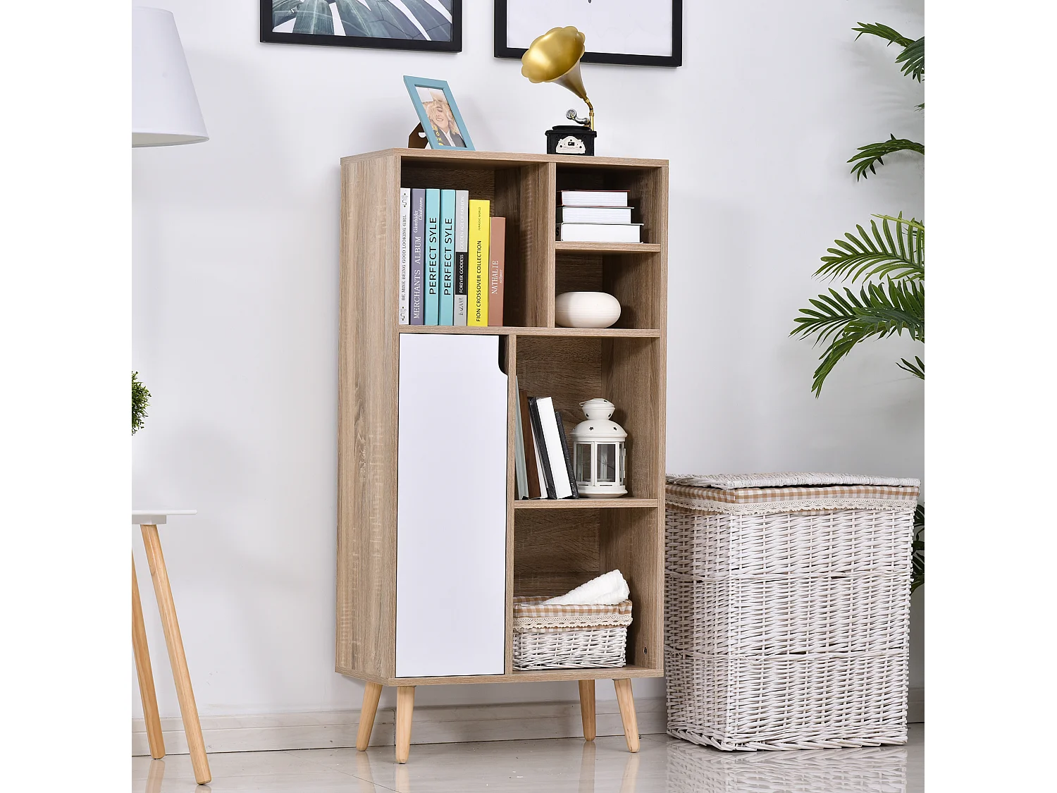 Aparador alto roble 60x30x121 cm HOMCOM