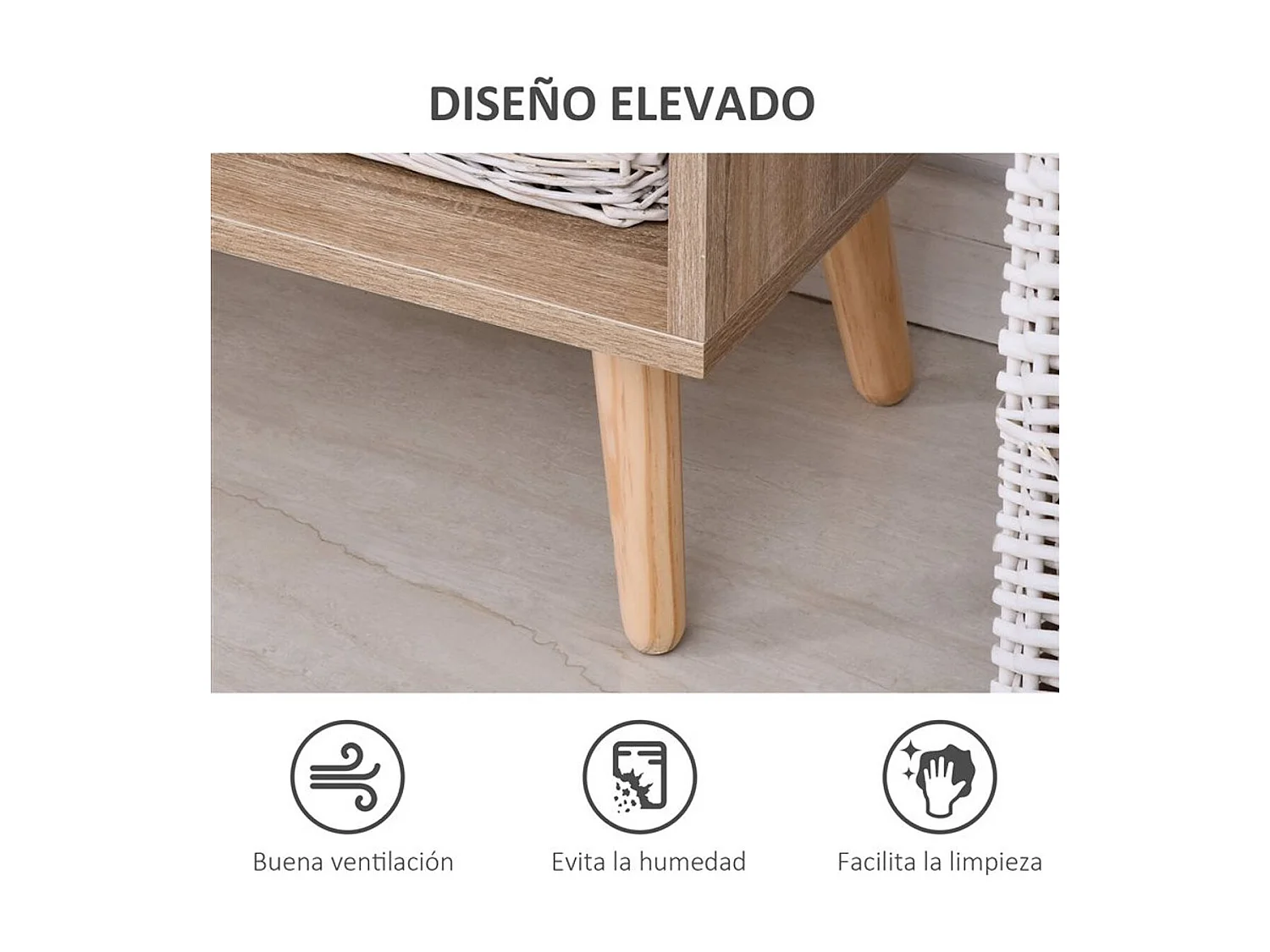 Aparador alto roble 60x30x121 cm HOMCOM