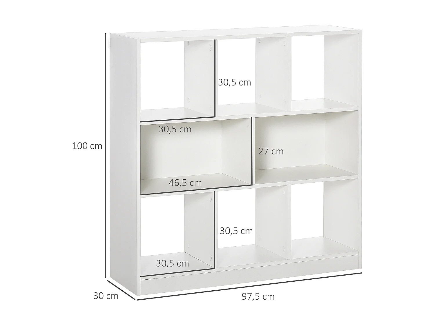 Estantería blanco 97.5x30x100 cm HOMCOM
