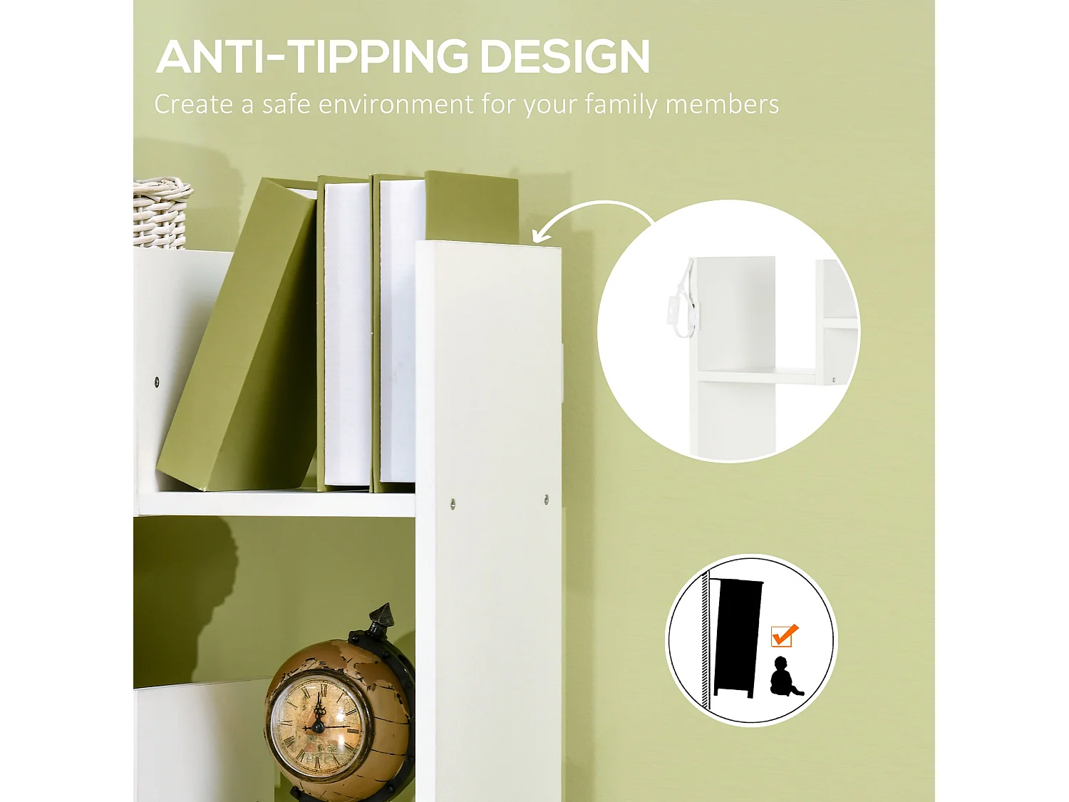 Estante para libros blanco 61x21.6x162.6 cm HOMCOM