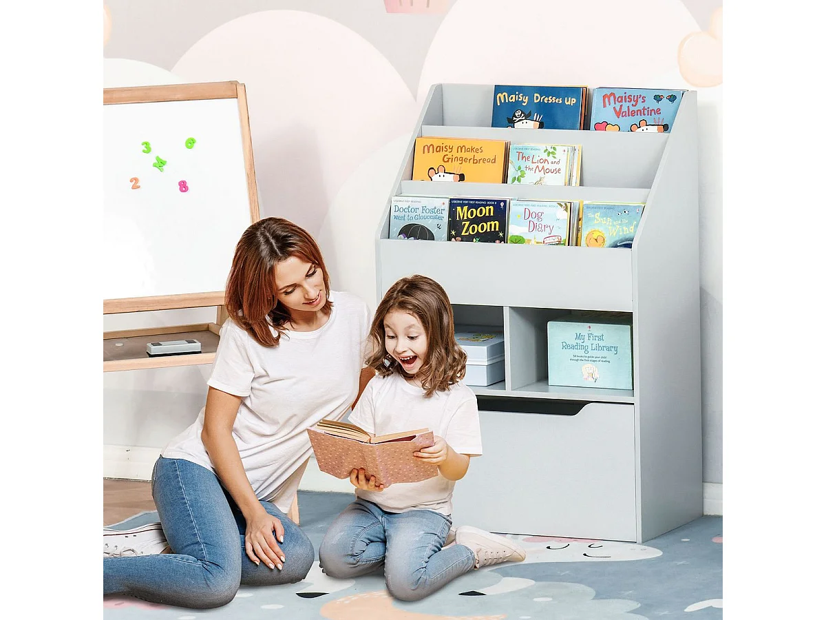 Estantería infantil gris 60x29.9x90 cm HOMCOM
