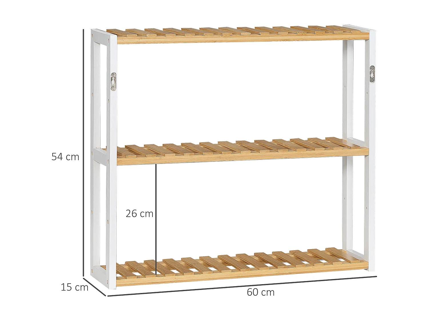 Estantería de pared madera natural 60x15x54 cm HOMCOM