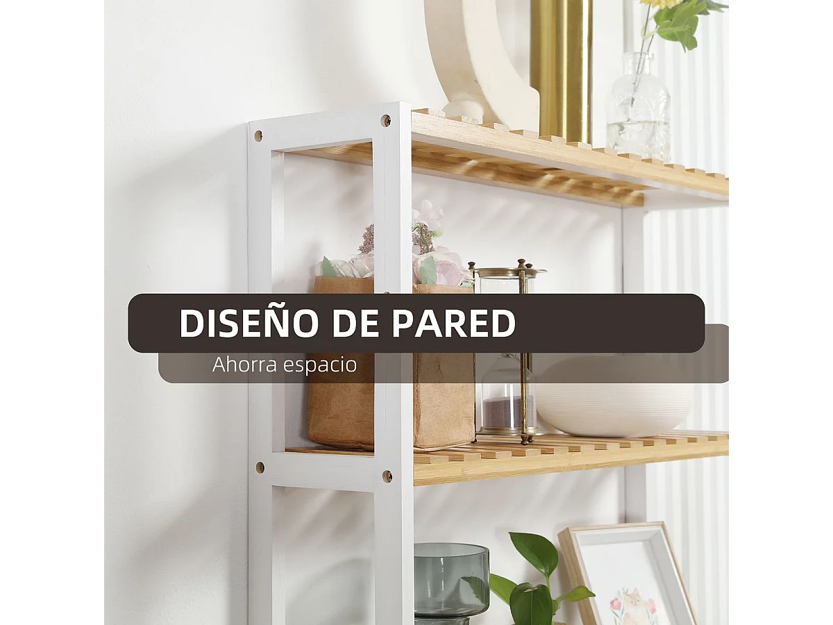 Estantería de pared madera natural 60x15x54 cm HOMCOM