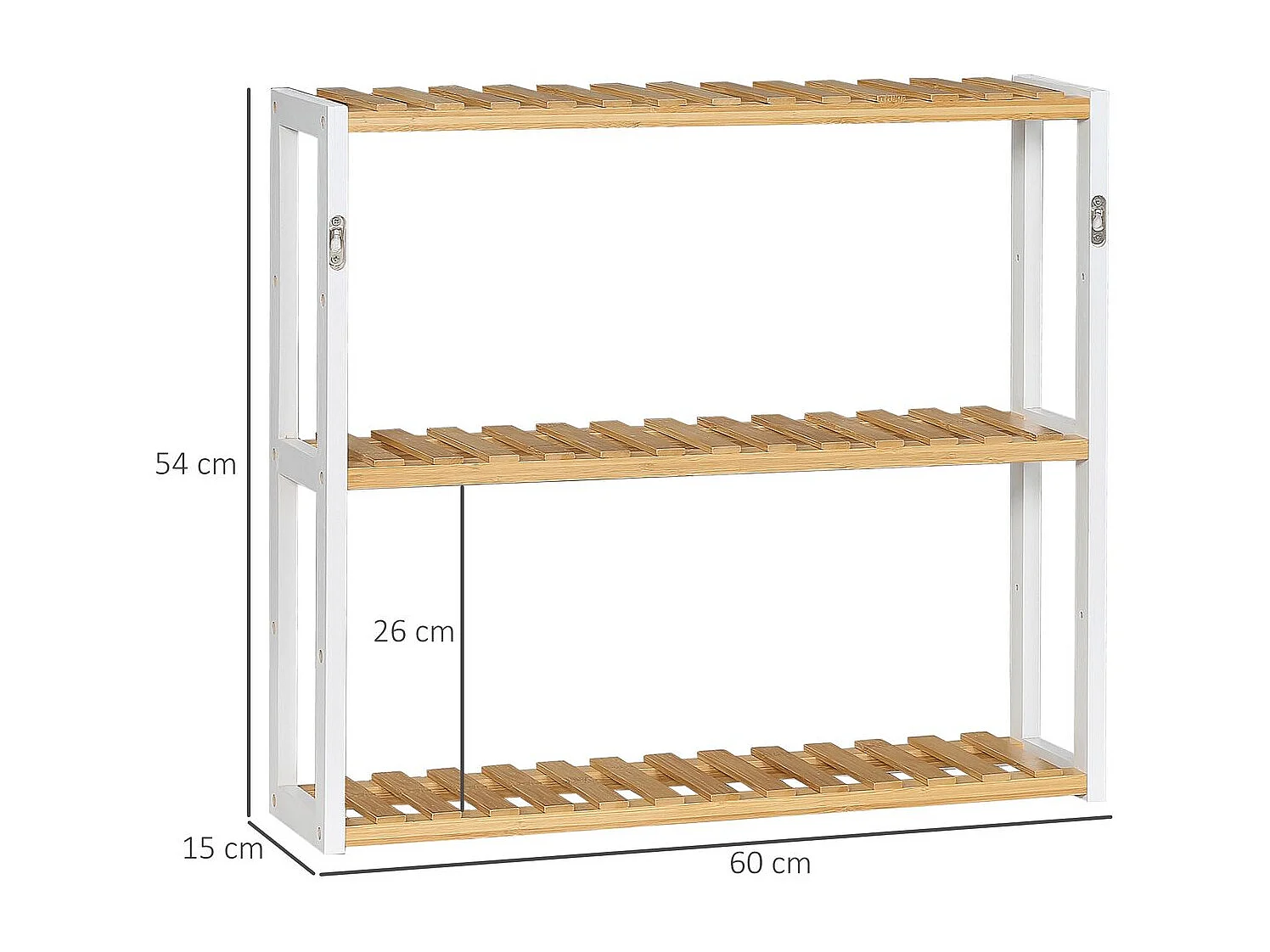 Estantería de pared madera natural 60x15x54 cm HOMCOM