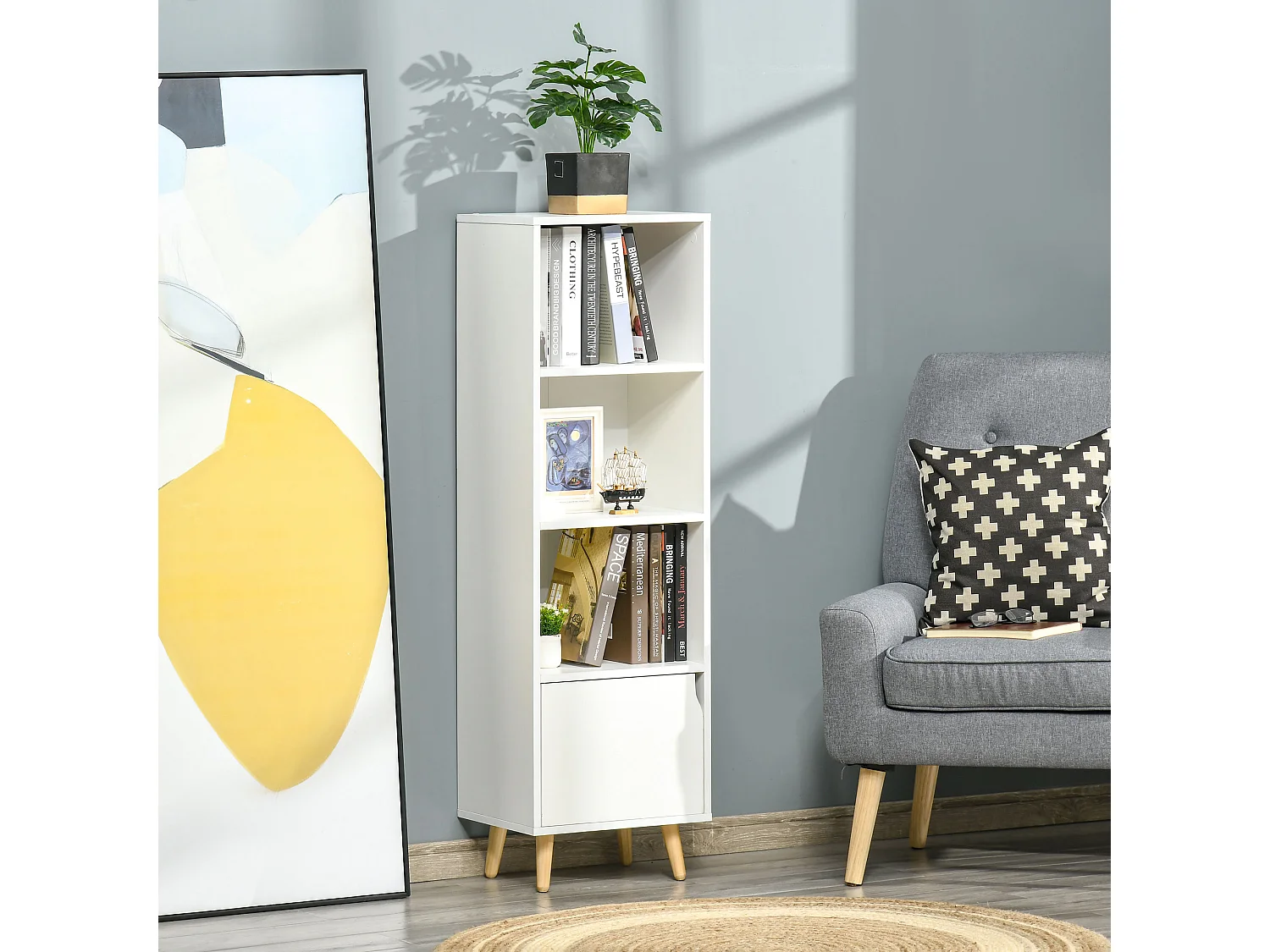 Estantería blanco 40x30x129.5 cm HOMCOM