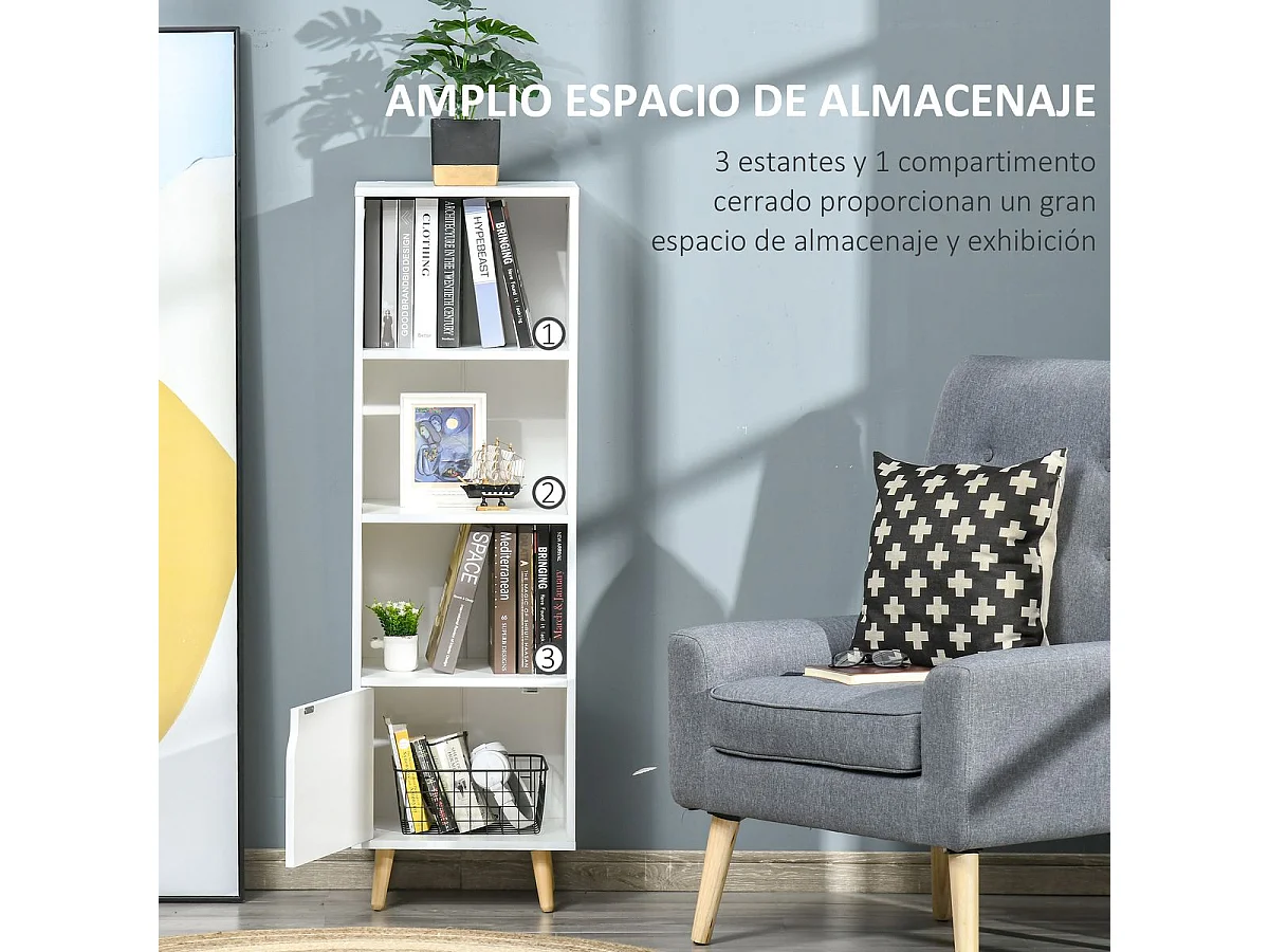 Estantería blanco 40x30x129.5 cm HOMCOM