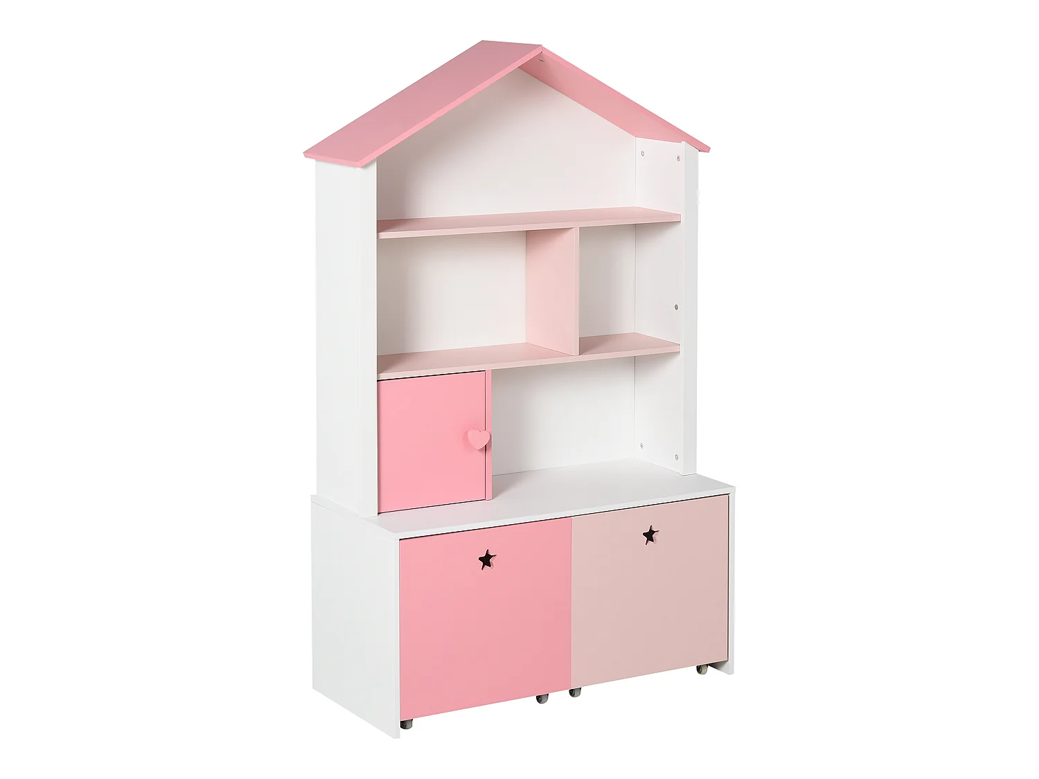 Estantería infantil rosa y blanco 80x34x130 cm HOMCOM