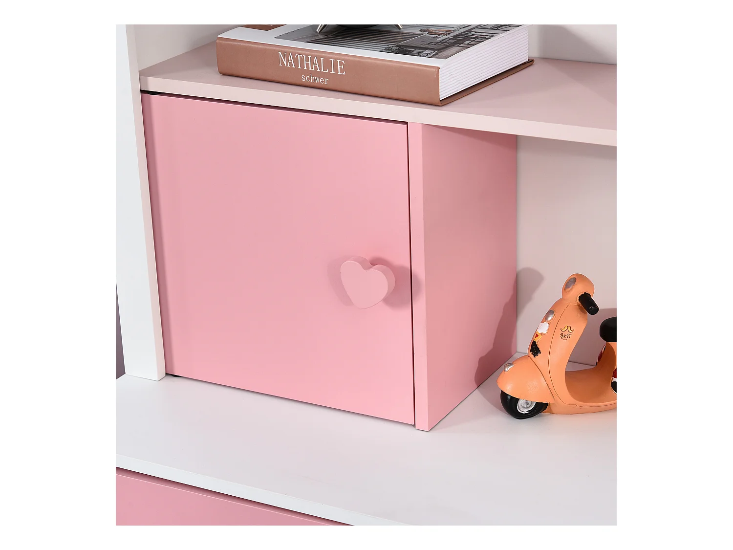 Estantería infantil rosa y blanco 80x34x130 cm HOMCOM