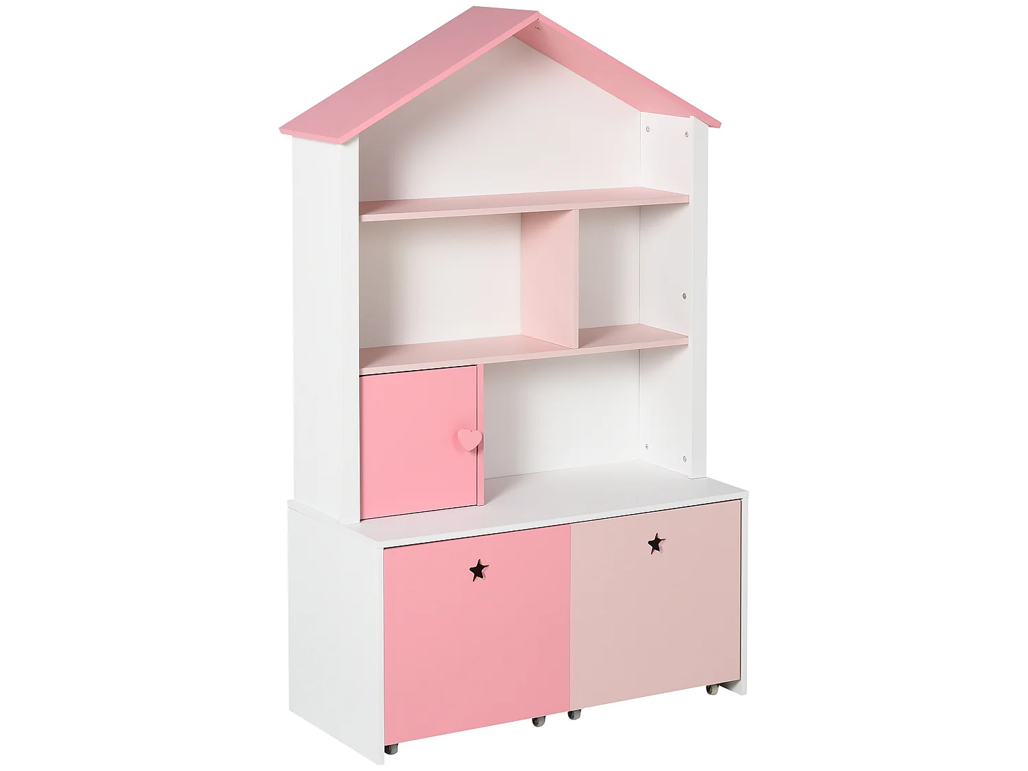 Estantería infantil rosa y blanco 80x34x130 cm HOMCOM