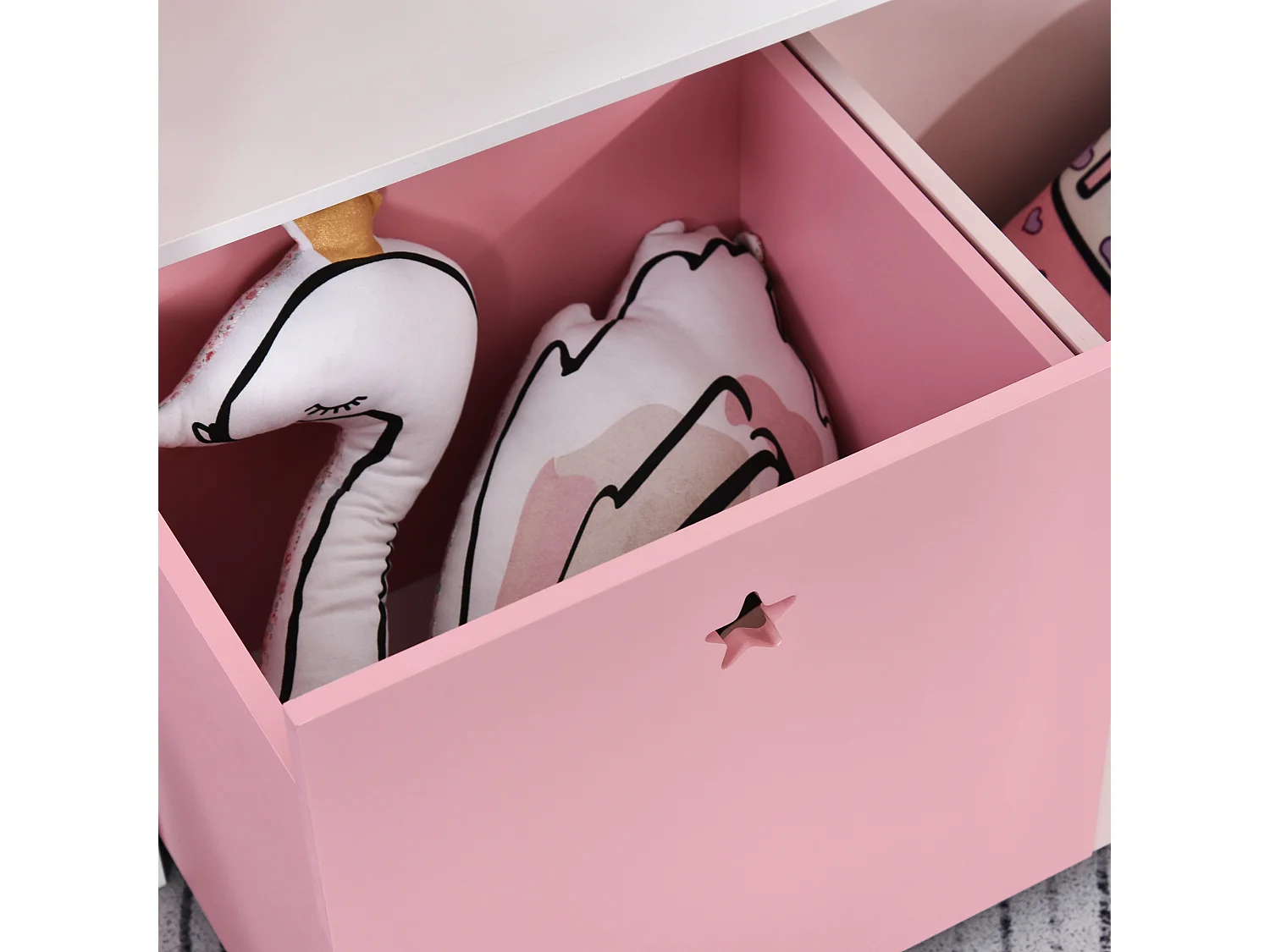 Estantería infantil rosa y blanco 80x34x130 cm HOMCOM