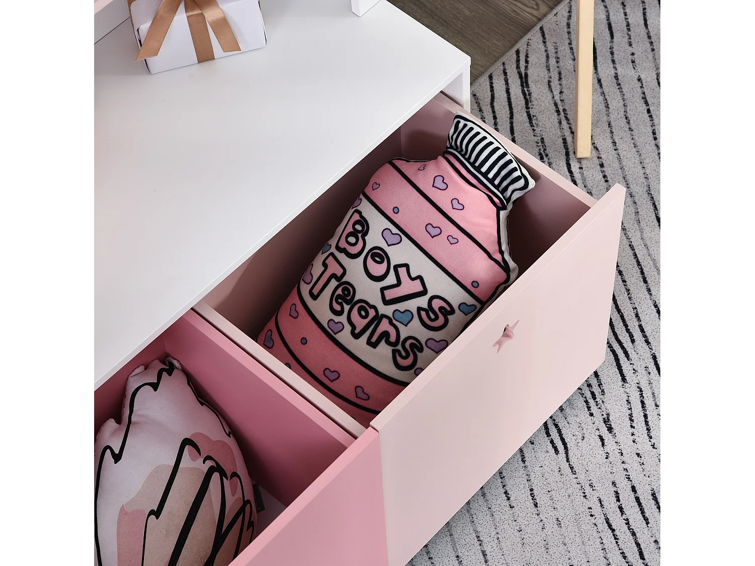 Estantería infantil rosa y blanco 80x34x130 cm HOMCOM