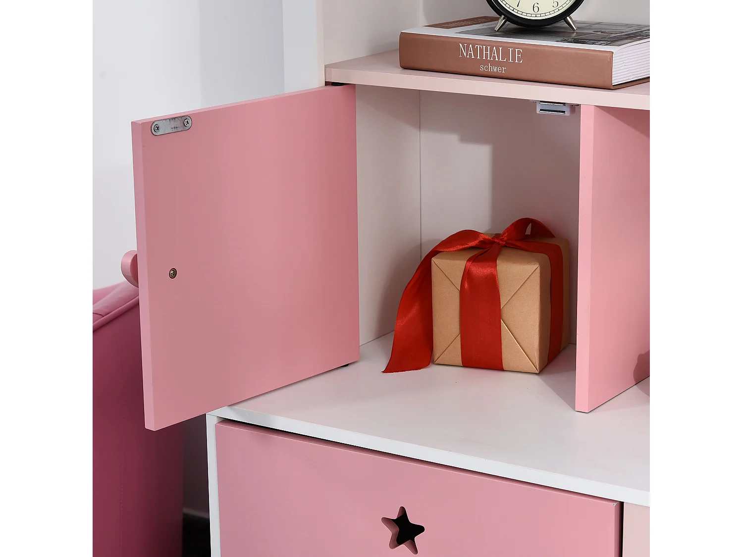 Estantería infantil rosa y blanco 80x34x130 cm HOMCOM