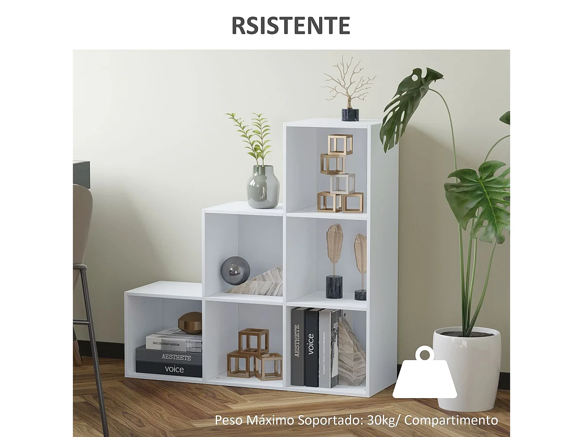 Estantería en forma de escalera blanco 91.5x29.5x91.5 cm HOMCOM