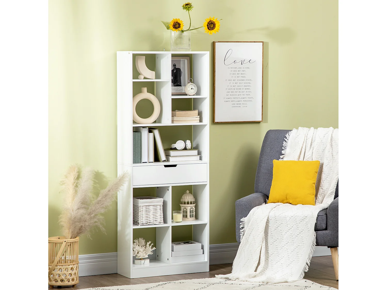 Estantería para libros blanco 60x26x158 cm HOMCOM