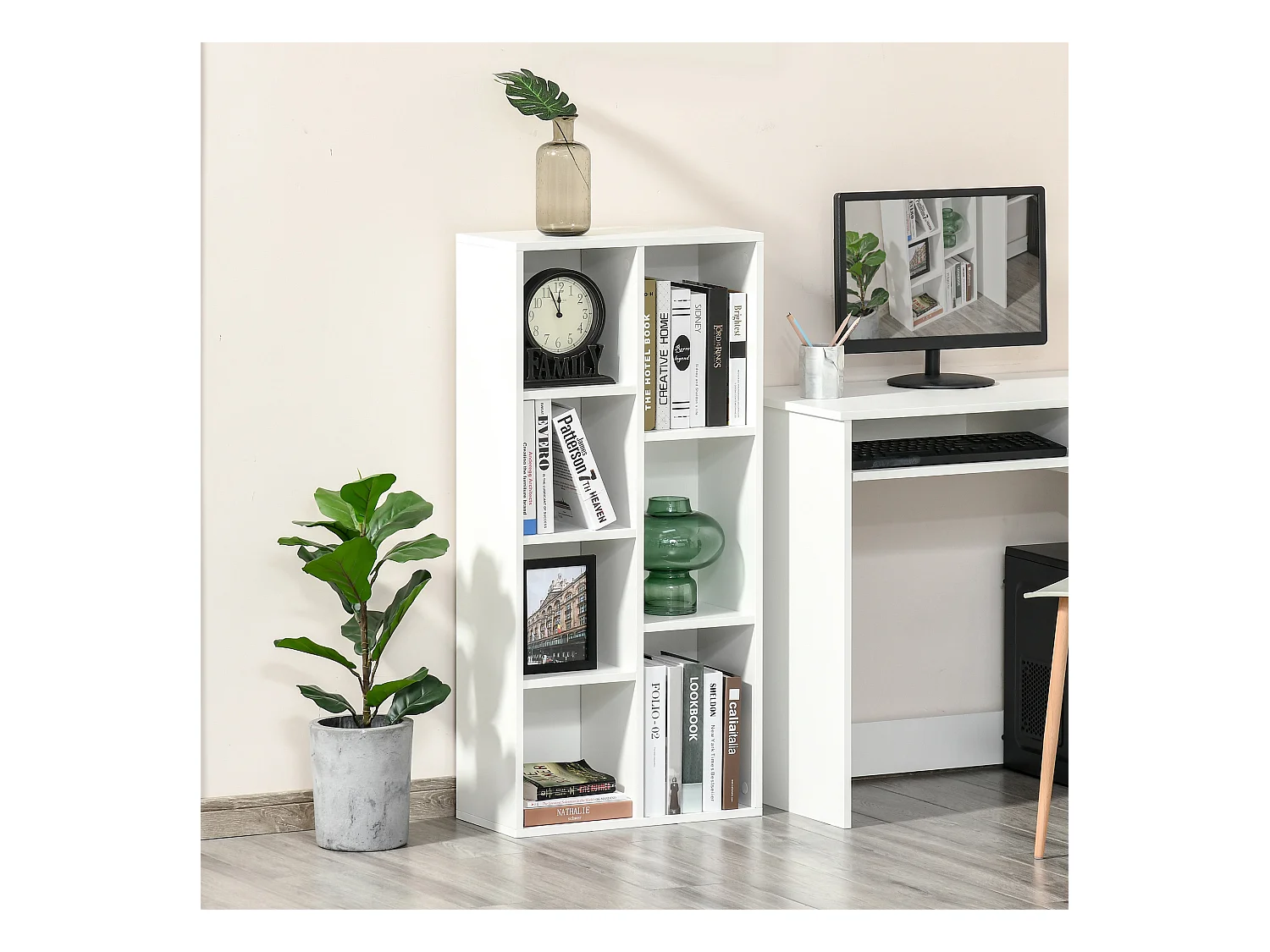 Estantería para libros blanco 50x24x106 cm HOMCOM