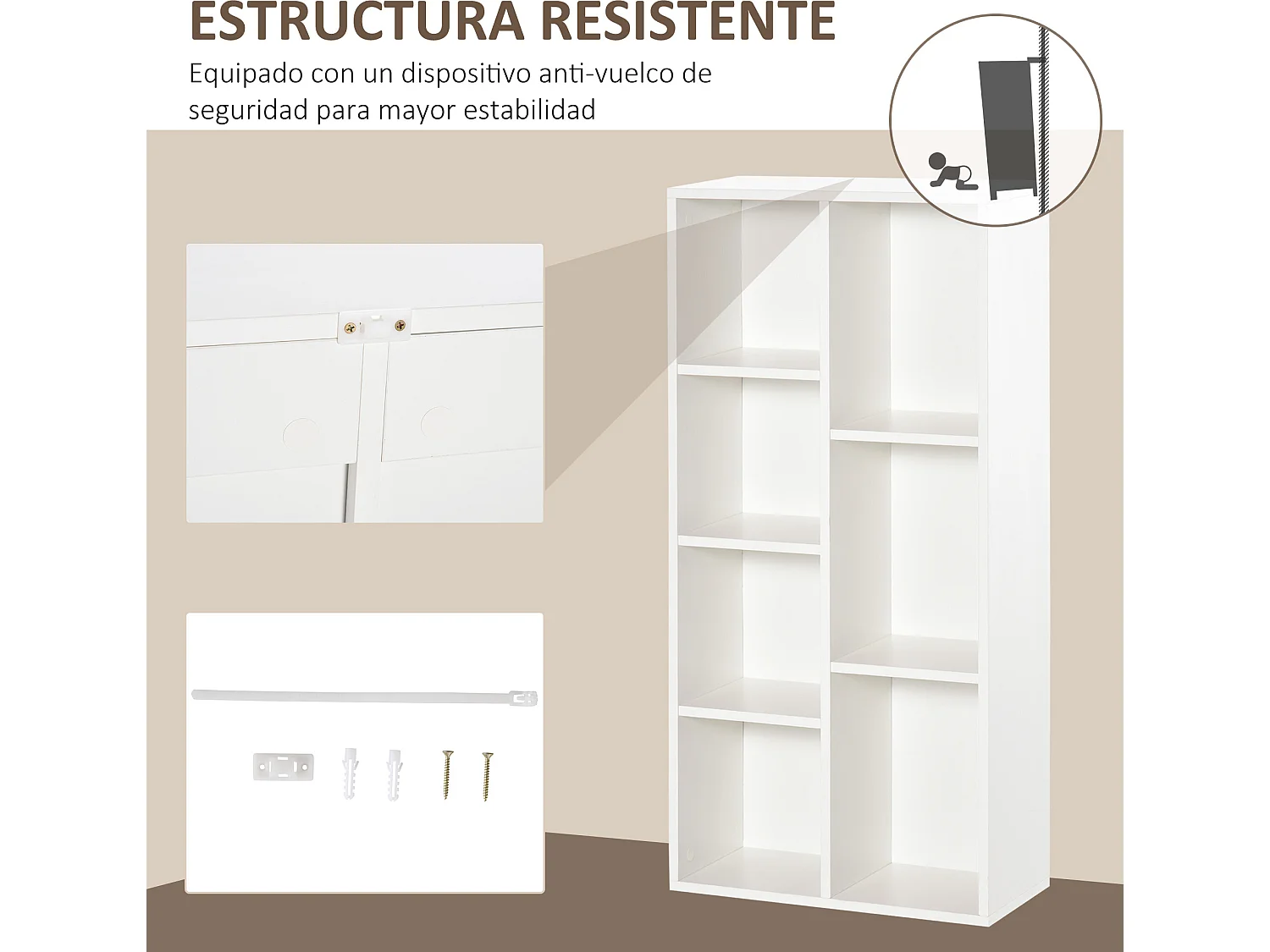 Estantería para libros blanco 50x24x106 cm HOMCOM