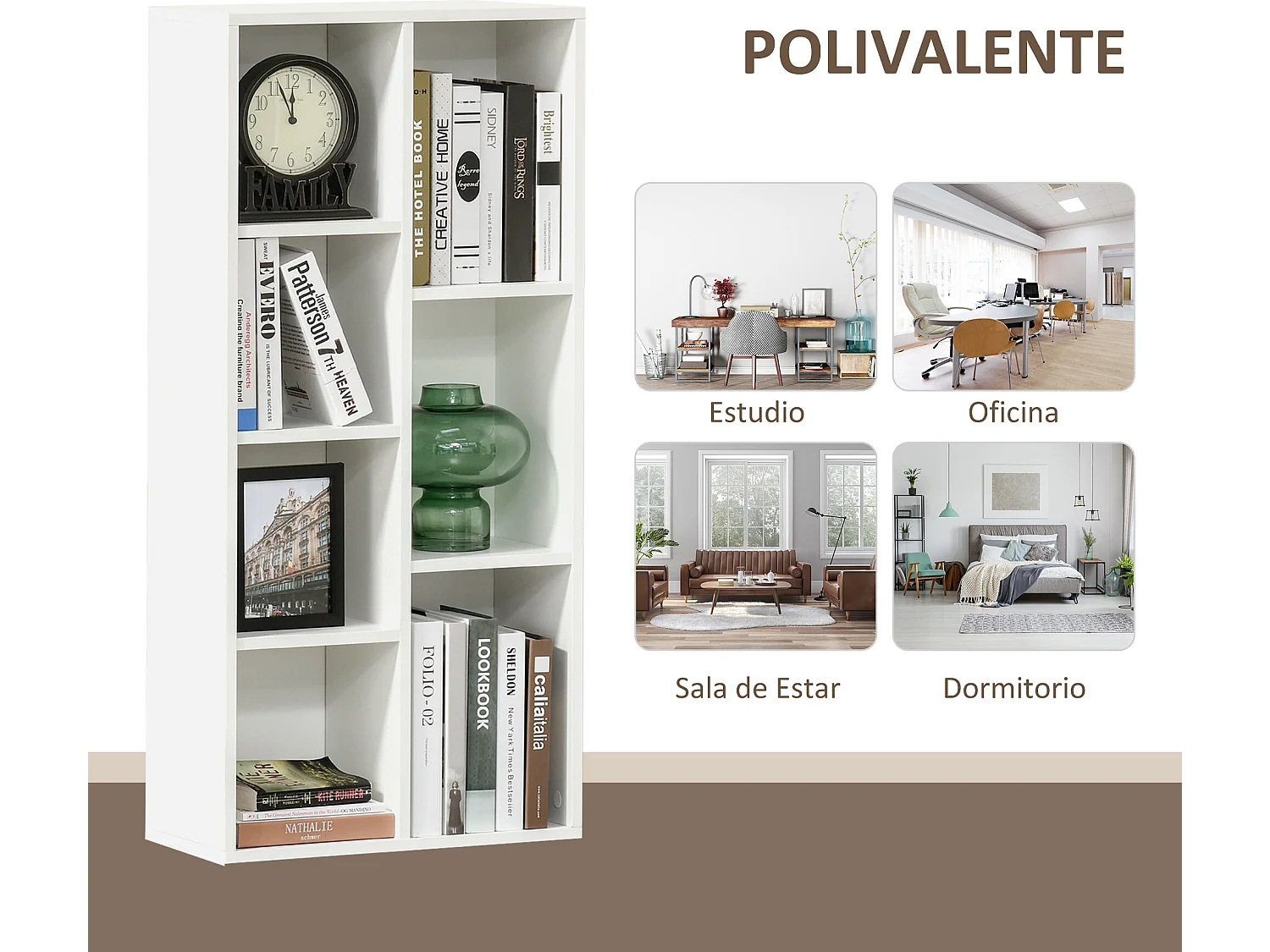 Estantería para libros blanco 50x24x106 cm HOMCOM