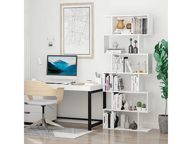 Estantería librería blanco 80x24x191cm HOMCOM