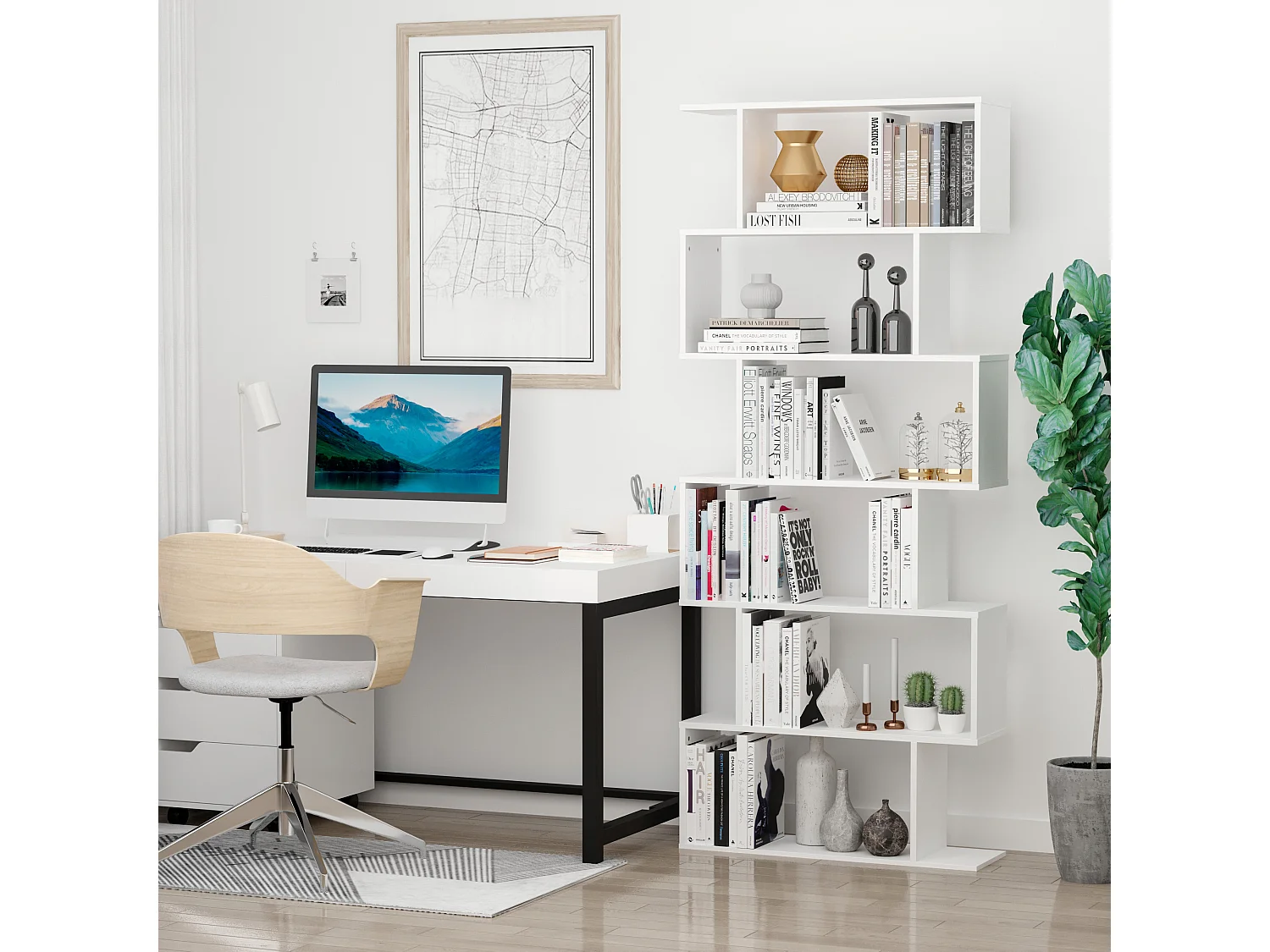 Estantería librería blanco 80x24x191cm HOMCOM