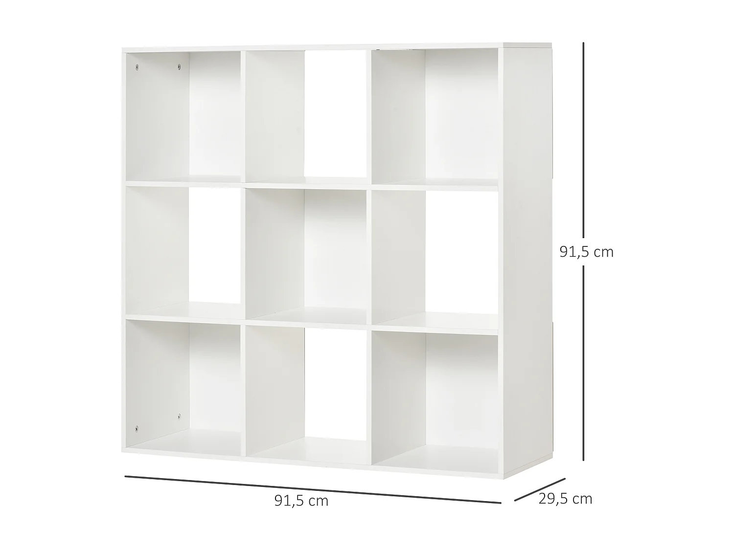 Estantería librería 3 niveles blanco 91.5x29.5x91.5cm HOMCOM