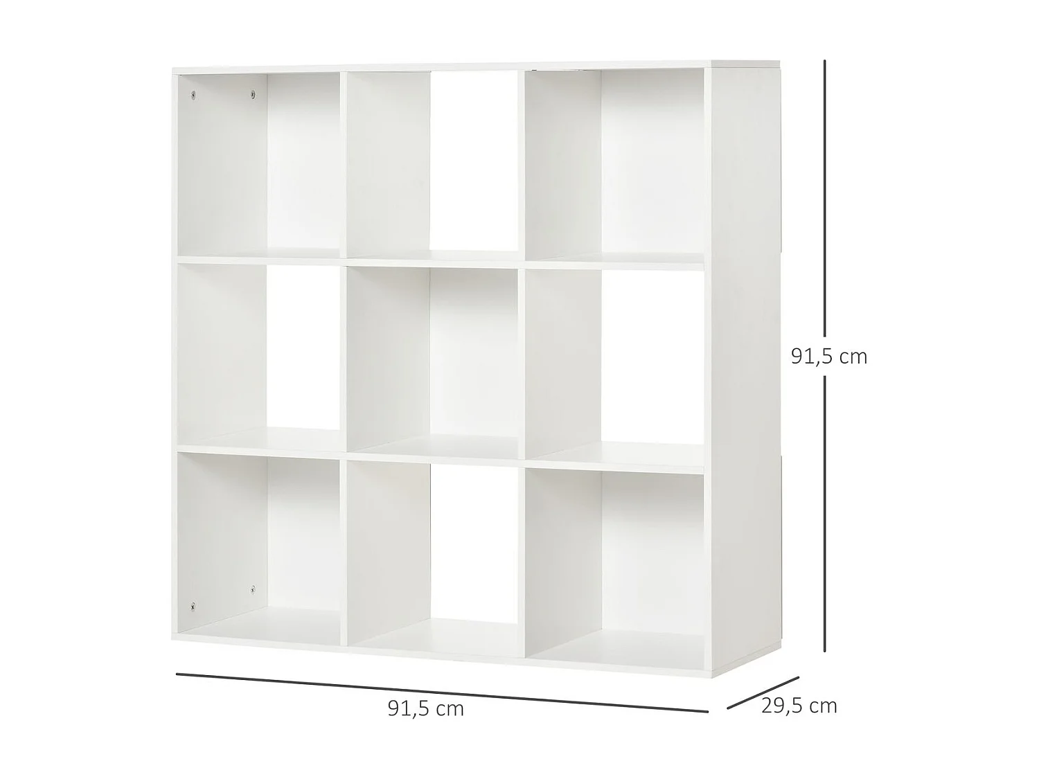 Estantería librería 3 niveles blanco 91.5x29.5x91.5cm HOMCOM