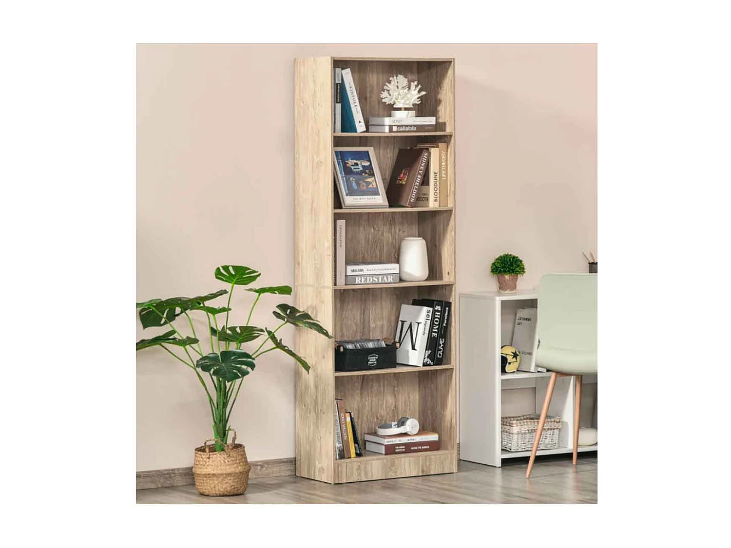 Librería natural 63x29.5x176 cm HOMCOM