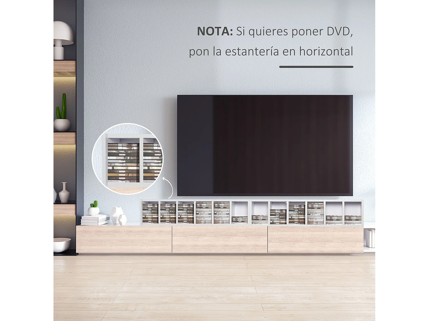 Estantería para cd blanco 21x22.5x88.5 cm HOMCOM