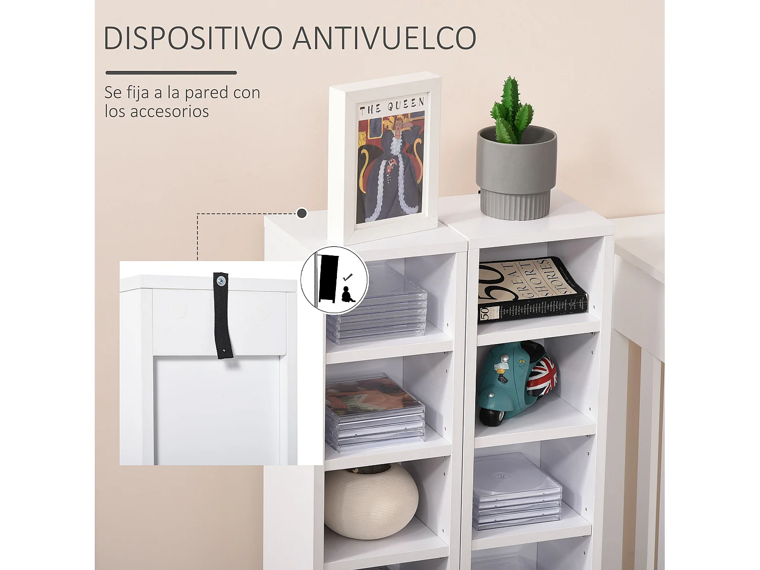 Estantería para cd blanco 21x22.5x88.5 cm HOMCOM